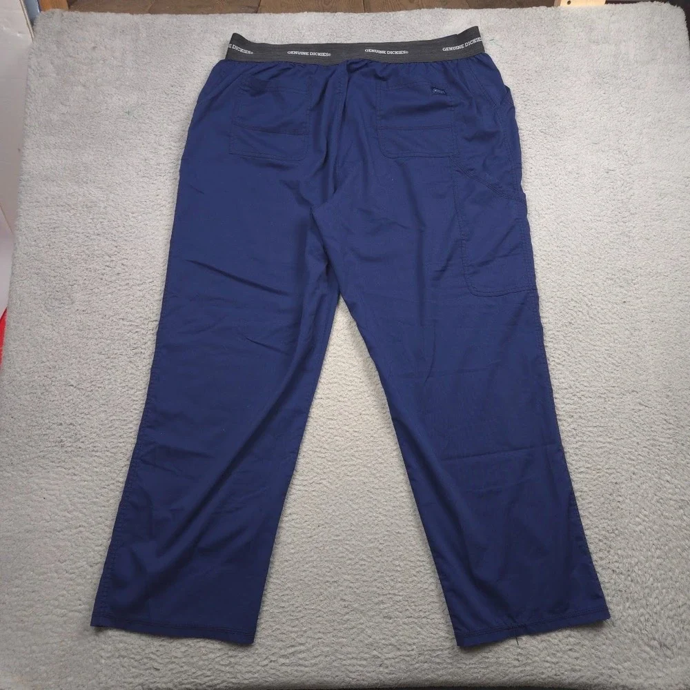 Genuine Dickies Womens 2XL Straight Leg Scrub Pants Indigo Stretch Pockets